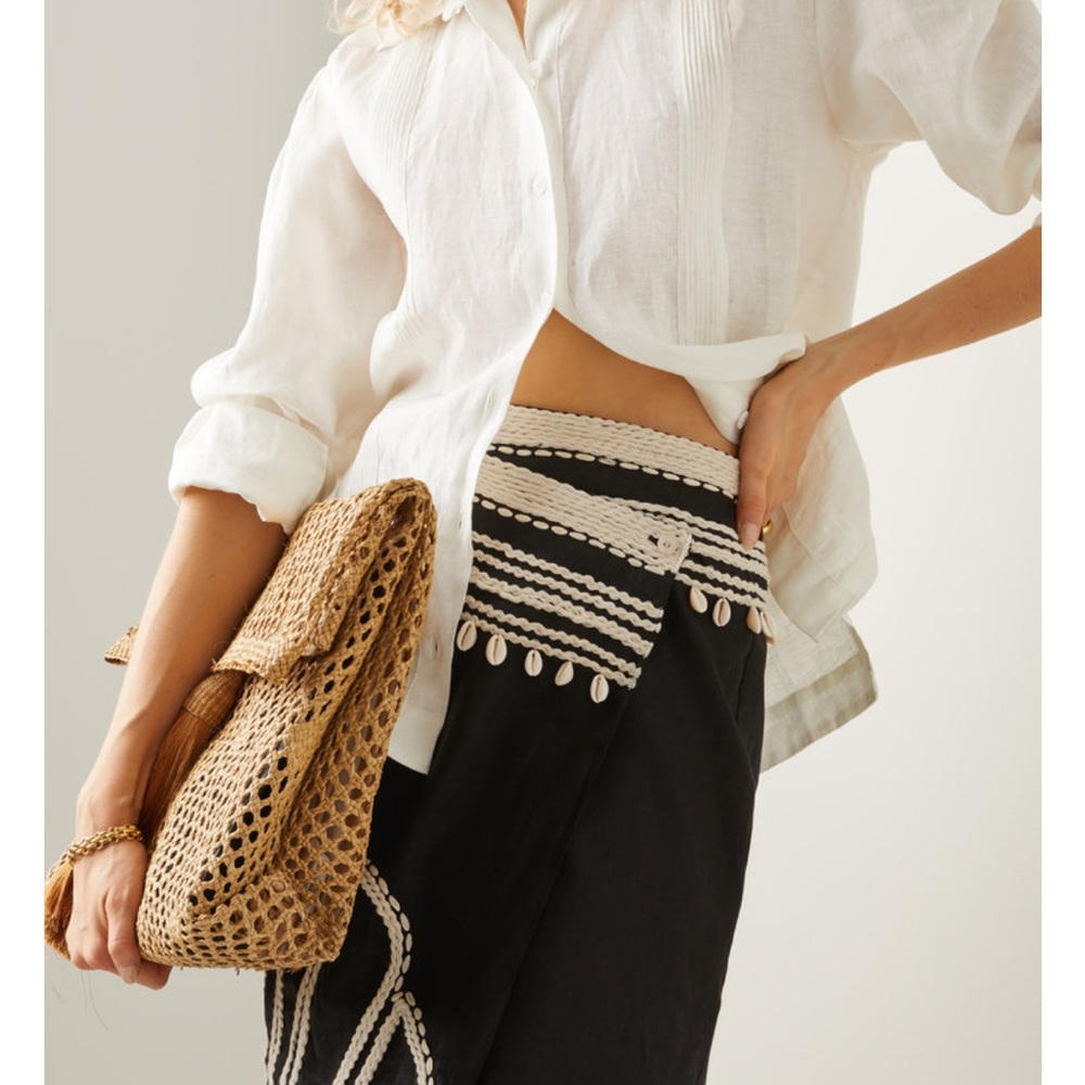 Johanna Ortiz Anhelos De Paz Guayabera Linen Shirt